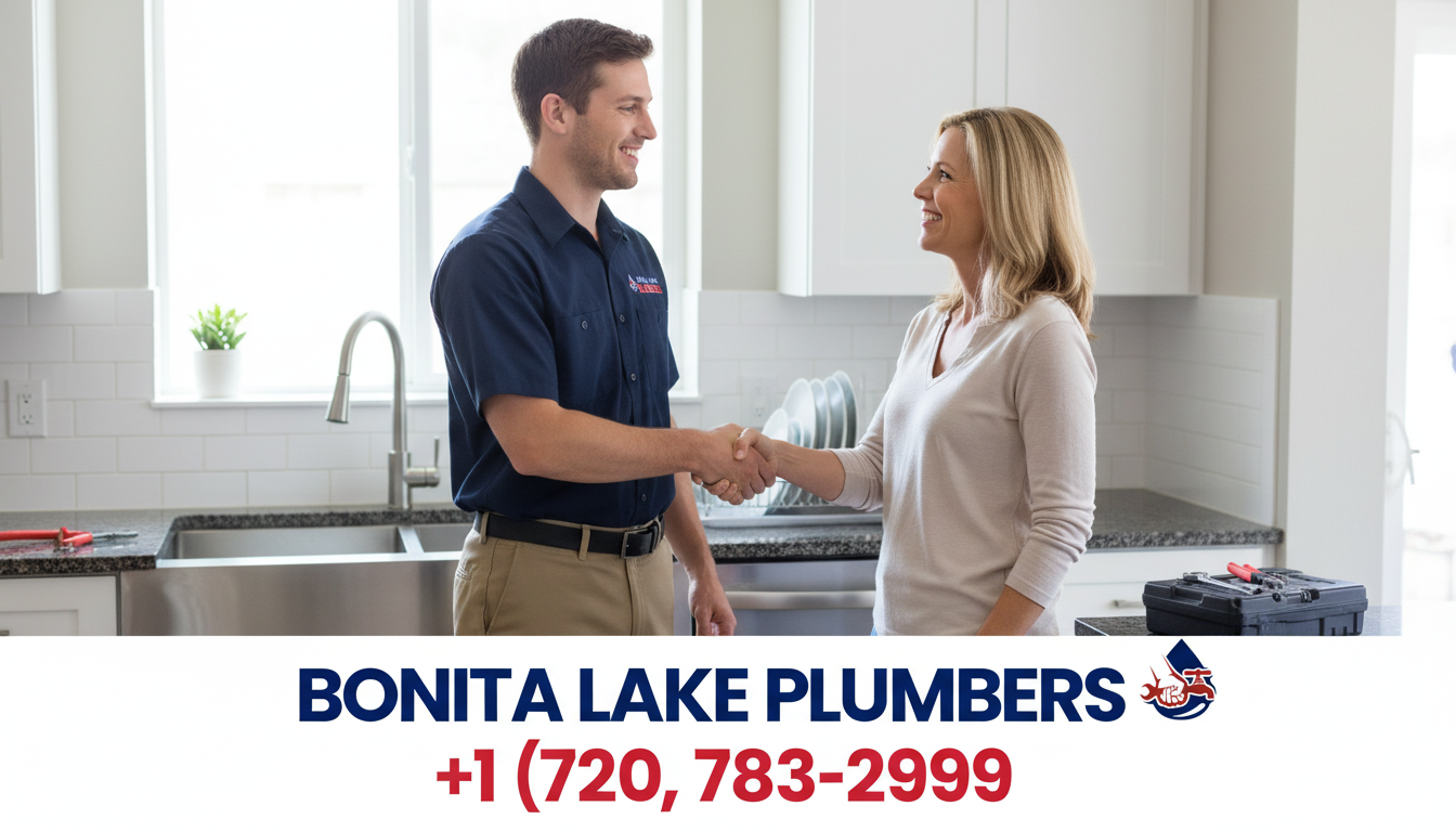 Bonita Lake Plumbers - Happy Customer in Kitchen After Plumbing Repair Lakewood CO