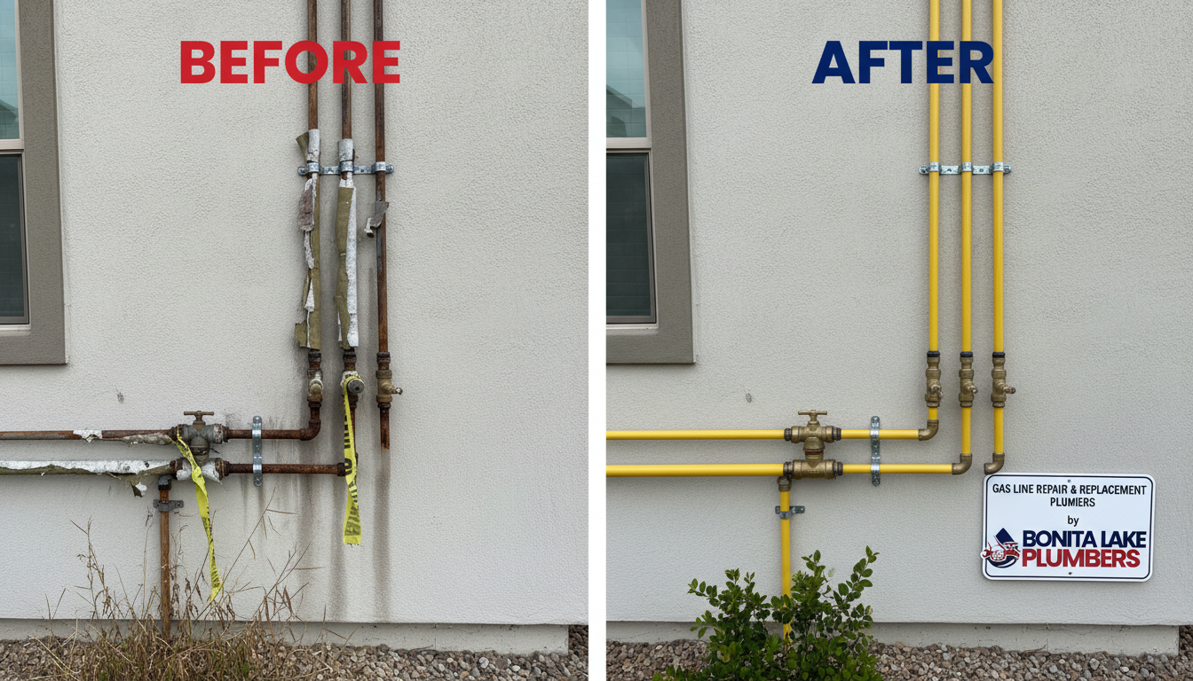 Before and After Gas Line Repair and Replacement in Lakewood CO — Bonita Lake Plumbers