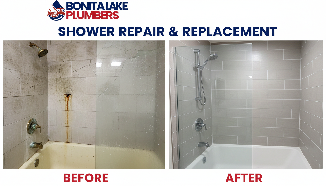 Shower Repair and Replacement in Lakewood CO — Before and After by Bonita Lake Plumbers