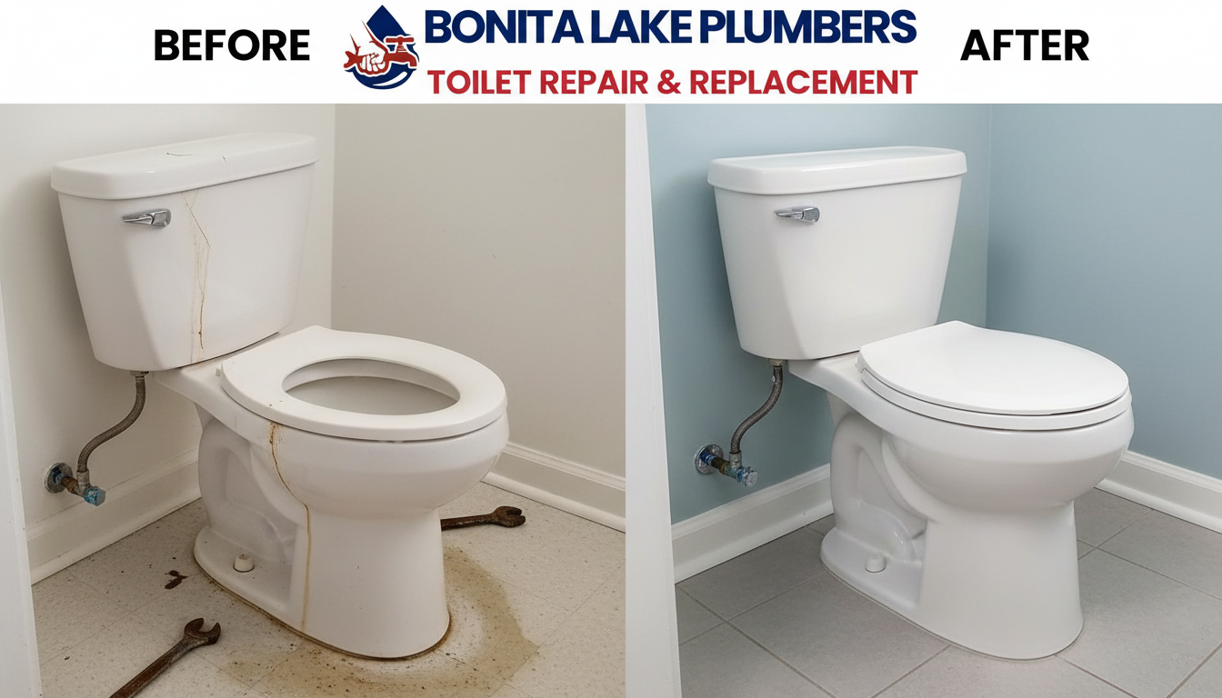 Toilet Repair and Replacement in Lakewood CO — Before and After by Bonita Lake Plumbers